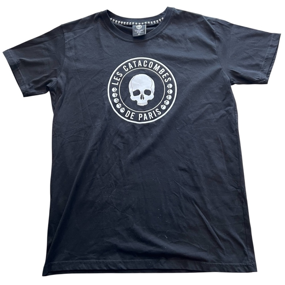 Les Catacombes de Paris Skull T Shirt Men’s Size Medium Black
